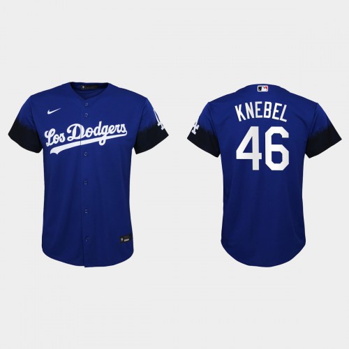 Los Angeles Los Angeles Dodgers #46 Corey Knebel Nike Youth 2021 City Connect MLB Jersey Royal Youth->youth mlb jersey->Youth Jersey
