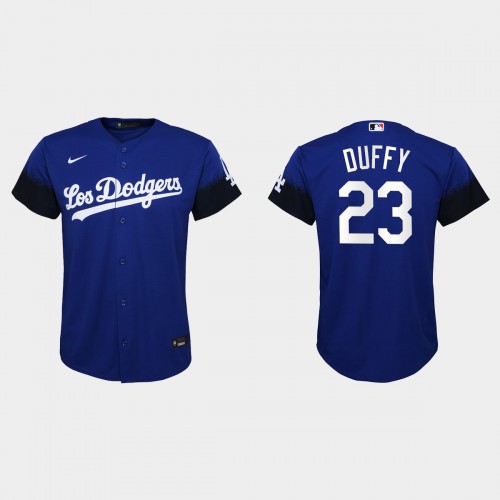 Los Angeles Los Angeles Dodgers #23 Danny Duffy Nike Youth 2021 City Connect MLB Jersey Royal Youth->youth mlb jersey->Youth Jersey
