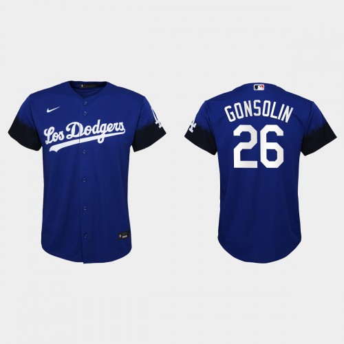 Los Angeles Los Angeles Dodgers #26 Tony Gonsolin Nike Youth 2021 City Connect MLB Jersey Royal Youth->los angeles dodgers->MLB Jersey
