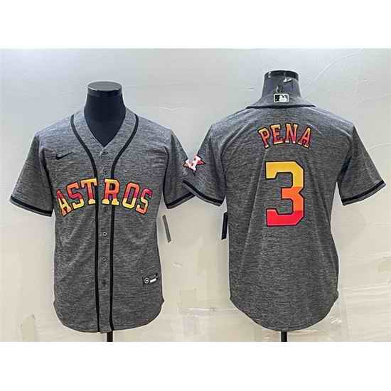 Men Houston Astros #3 Jeremy Pena Grey Cool Base Stitched Baseball Jersey->houston astros->MLB Jersey