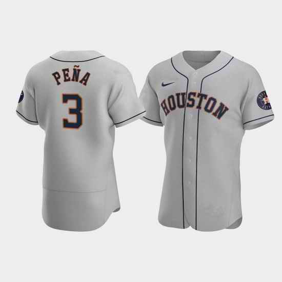 Men Houston Astros #3 Jeremy Pena Gray Flex Base Stitched Jersey->houston astros->MLB Jersey