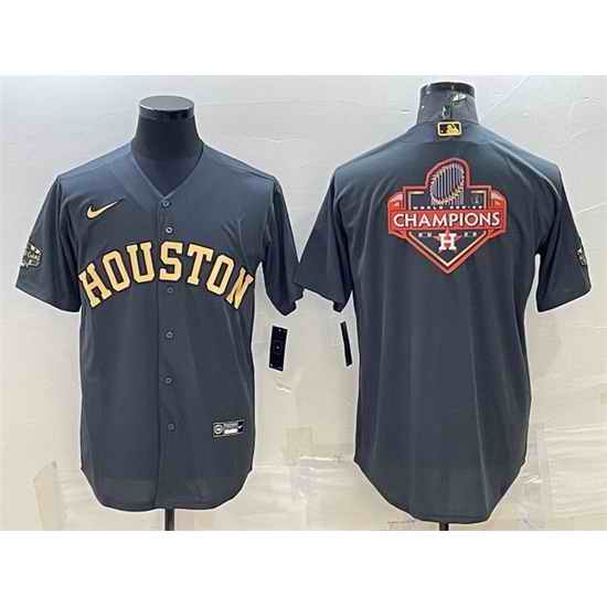 Men Houston Astros All Star Charcoal 2022 World Series Champions Team Big Logo Cool Base Stitched Jersey->houston astros->MLB Jersey