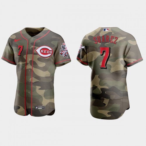 Cincinnati Cincinnati Reds #7 Eugenio Suarez Men’s Nike 2021 Armed Forces Day Authentic MLB Jersey -Camo Men’s->cincinnati reds->MLB Jersey
