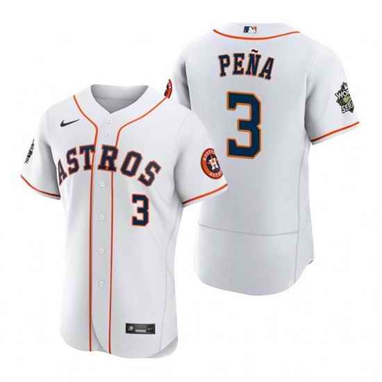 Men Houston Astros #3 Jeremy Pena White 2022 World Series Flex Base Stitched Baseball Jersey->houston astros->MLB Jersey