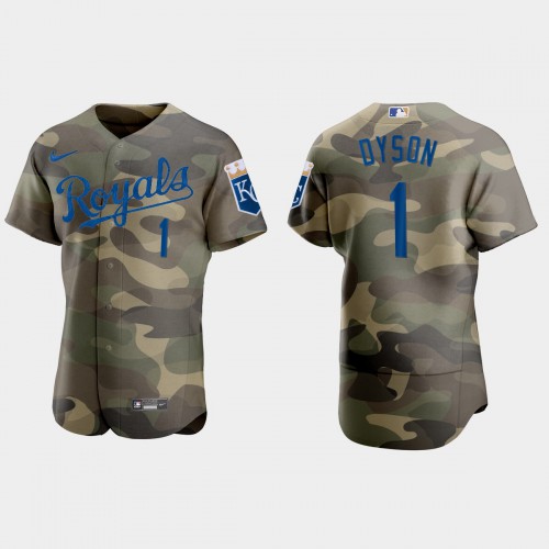 Kansas City Kansas City Royals #1 Jarrod Dyson Men’s Nike 2021 Armed Forces Day Authentic MLB Jersey -Camo Men’s->kansas city royals->MLB Jersey