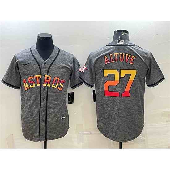 Men Houston Astros #27 Jose Altuve Grey Cool Base Stitched Baseball Jersey->houston astros->MLB Jersey