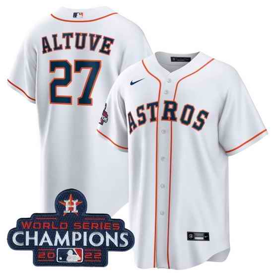 Men Houston Astros #27 Jose Altuve White 2022 World Series Champions Home Stitched Baseball Jersey->houston astros->MLB Jersey