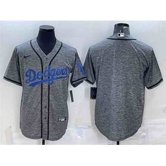 Men Los Angeles Dodgers Blank Grey Cool Base Stitched Jersey->new york yankees->MLB Jersey