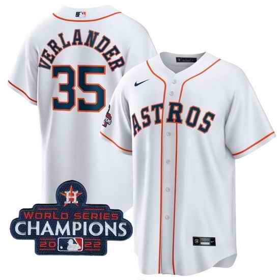 Men Houston Astros #35 Justin Verlander White 2022 World Series Champions Home Stitched Baseball Jersey->houston astros->MLB Jersey
