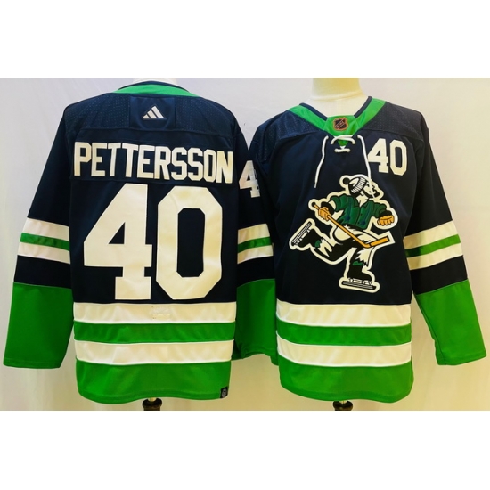 Men Vancouver Canucks #40 Elias Pettersson Navy 2022 Reverse Retro Stitched Jersey->pittsburgh penguins->NHL Jersey