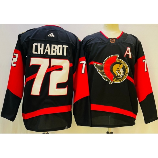 Men Ottawa Senators 72 Thomas Chabot Black 2022 #23 Reverse Black Stitched Jersey->pittsburgh penguins->NHL Jersey