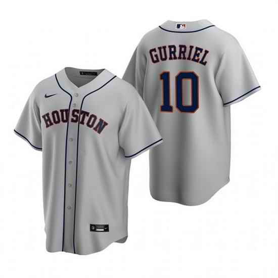 Men Houston Astros #10 Yuli Gurriel Gray Cool Base Stitched Jersey->houston astros->MLB Jersey