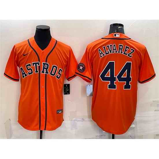 Men Houston Astros #44 Yordan Alvarez Orange With Patch Cool Base Stitched Jersey->houston astros->MLB Jersey