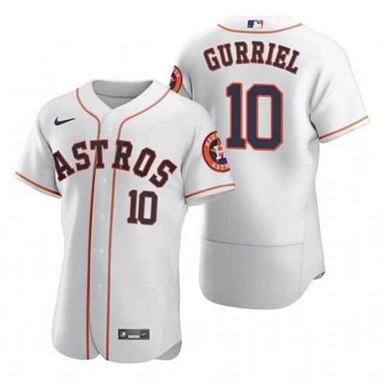 Men Houston Astros #10 Yuli Gurriel White Flex Base Stitched Jersey->houston astros->MLB Jersey