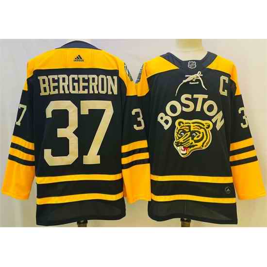 Men Boston Bruins #37 Patrice Bergeron Black Classic Primegreen Stitched Jersey->new jersey devils->NHL Jersey
