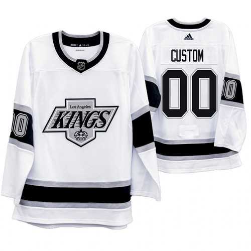 Mens Los Angeles Kings Custom Name Number Size White Throwback NHL Stitched Jersey->customized nhl jersey->Custom Jersey