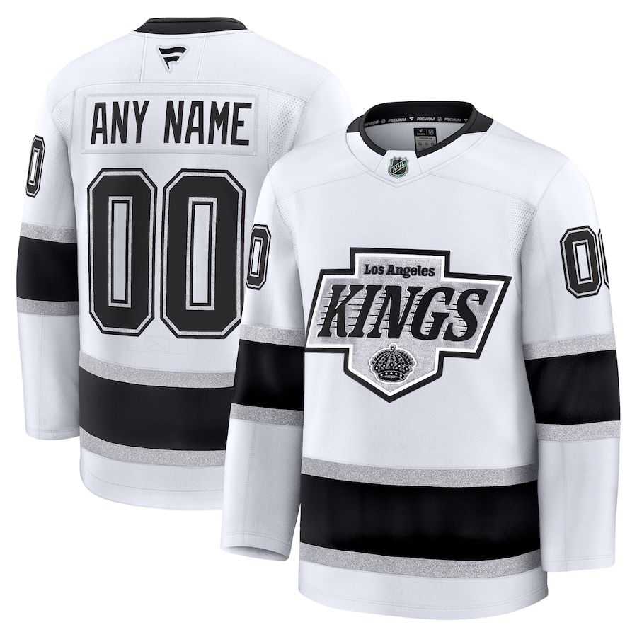 Mens Los Angeles Kings Custom White 2024-25 Away Stitched Hockey Jersey->customized nhl jersey->Custom Jersey