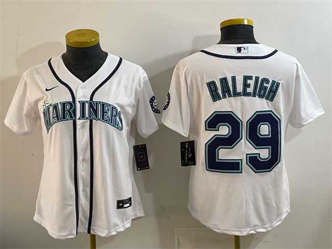 Women%27s Seattle Mariners #29 Cal Raleigh White Cool Base Stitched Jersey->mlb womens jerseys->MLB Jersey