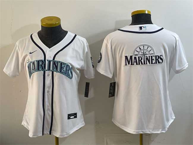Women%27s Seattle Mariners Team Big Logo White Cool Base Stitched Jersey Dzhi->2023 world baseball classic->MLB Jersey