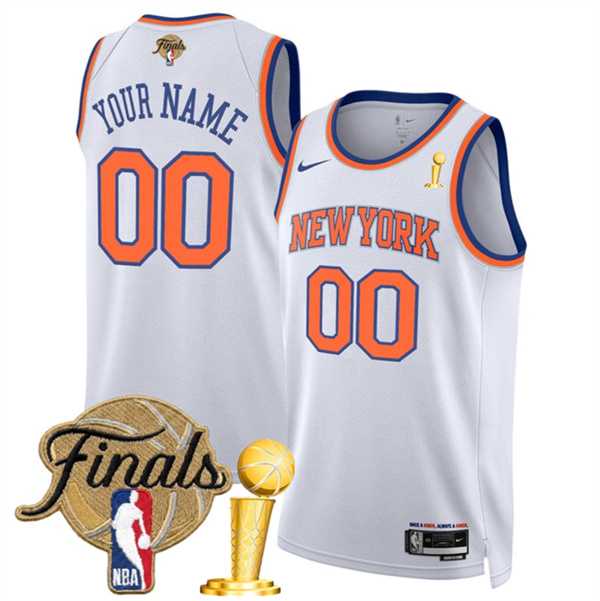 Men%27s New Yok Knicks Active Player Custom White 2026 Finals Patch And Finals Champions Patch Association Edition Stitched Basketball Jersey->customized nhl jersey->Custom Jersey