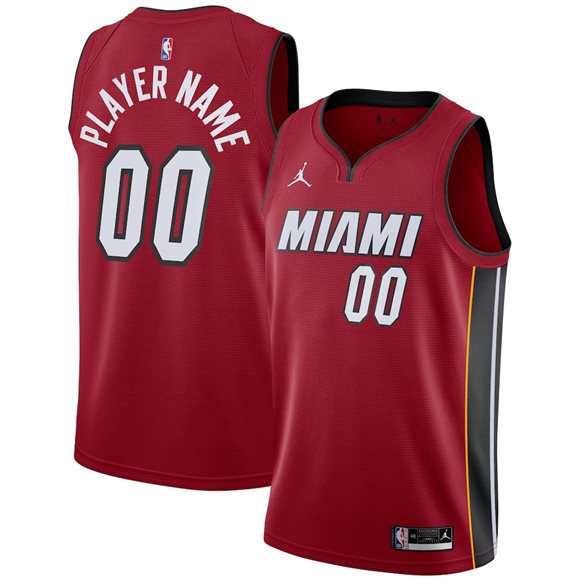 Men%27s Miami Heat Active Player Custom Red Statement Edition Swingman Stitched Basketball Jersey->customized mlb jersey->Custom Jersey