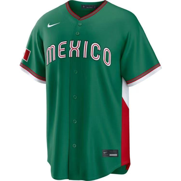 Mens Mexico Baseball Blank Green World Baseball Classic Stitched Jersey->2023 world baseball classic->MLB Jersey