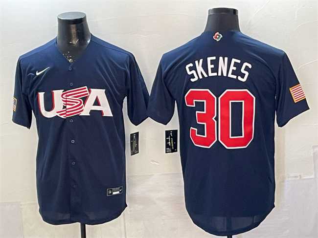 Mens USA #30 Paul Skenes Navy World Baseball Classic Stitched Jersey->2023 world baseball classic->MLB Jersey