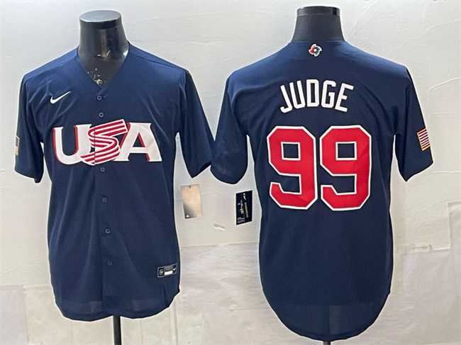 Mens USA #99 Aaron Judge 2023 Navy World Baseball Classic Stitched Jersey->2023 world baseball classic->MLB Jersey