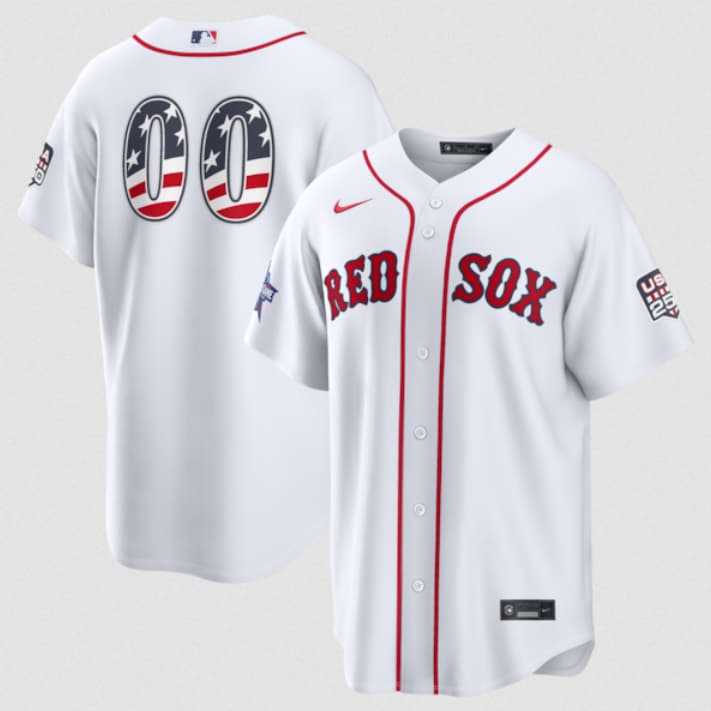 Men%27s Boston Red Sox Active Player Custom White 2026 All-Star Edition Stars & Stripes & USA 250 Fourth of July Home Stadium Stitched Baseball Jersey->customized mlb jersey->Custom Jersey