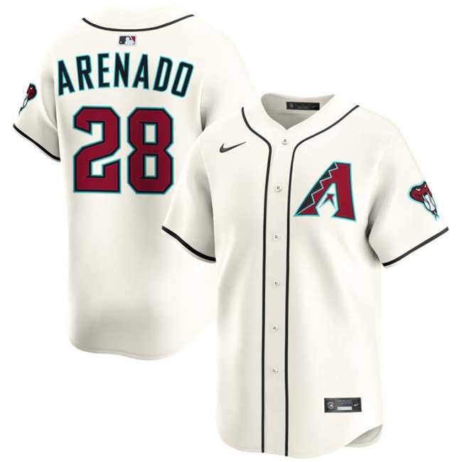 Men%27s Arizona Diamondbacks #28 Nolan Arenado Cream Home Limited Stitched Jersey Dzhi->los angeles lakers->NBA Jersey