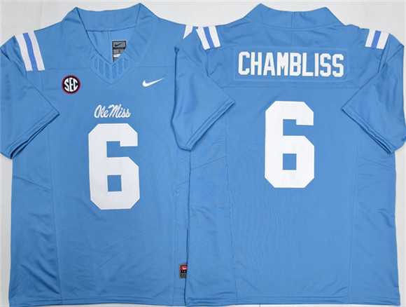 Mens Ole Miss Rebels #6 Trinidad Chambliss Blue 2026 F.U.S.E. Stitched jersey->ole miss rebels->NCAA Jersey