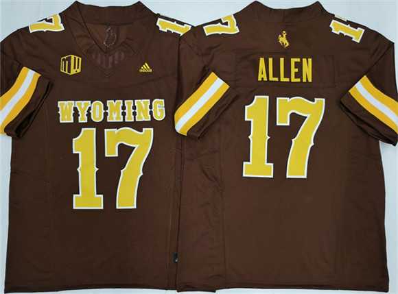 Men%27s Wyoming Cowboys #17 Josh Allen Brown 2026 F.U.S.E. Stitched College Jersey->oregon ducks->NCAA Jersey