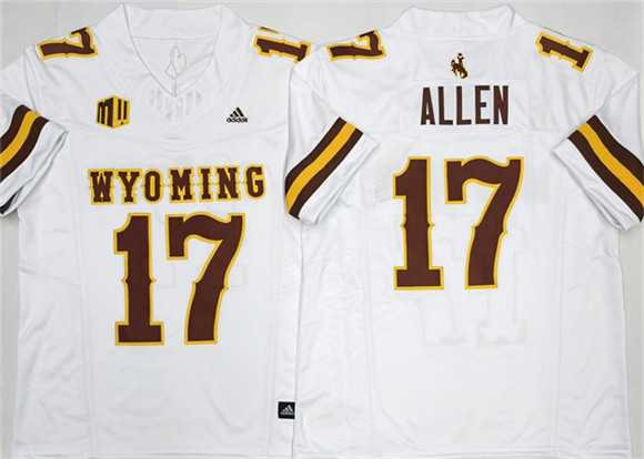 Men%27s Wyoming Cowboys #17 Josh Allen White 2026 F.U.S.E. Stitched College Jersey->oregon ducks->NCAA Jersey