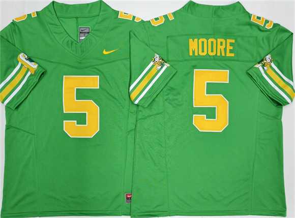 Mens Oregon Ducks #5 Dakorien Moore 2026 Green F.U.S.E. Stitched Jersey->oregon ducks->NCAA Jersey