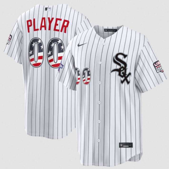 Men%27s Chicago White Sox Active Player Custom White 2026 All-Star Edition Stars & Stripes & USA 250 Fourth of July Home Stadium Stitched Baseball Jersey->customized mlb jersey->Custom Jersey