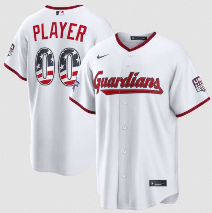 Men%27s Cleveland Guardians Active Player Custom White 2026 All-Star Edition Stars & Stripes & USA 250 Fourth of July Home Stadium Stitched Baseball Jersey->customized mlb jersey->Custom Jersey