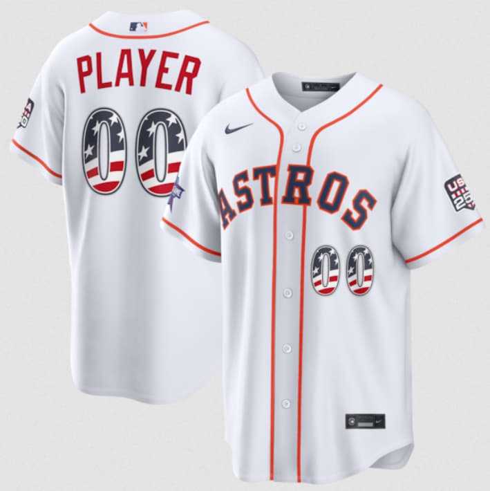 Men%27s Houston Astros Active Player Custom White 2026 All-Star Edition Stars & Stripes & USA 250 Fourth of July Home Stadium Stitched Baseball Jersey->customized mlb jersey->Custom Jersey