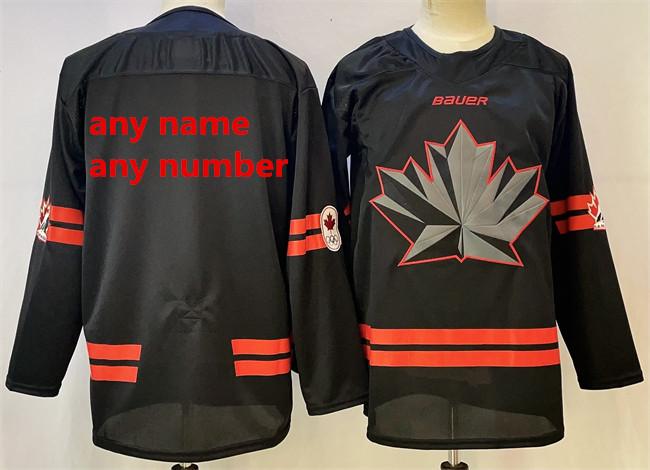 Mens Canada Hockey Custom Black 2026 Stitched Hockey Jersey->customized nhl jersey->Custom Jersey