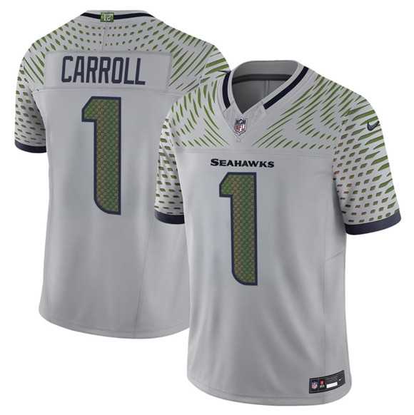 Men%27s Seattle Seahawks #1 Pete Carroll Gray 2025 F.U.S.E. %27Rivalries%27 Vapor Untouchable Limited Stitched Jersey->new england patriots->NFL Jersey
