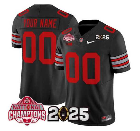 Men%27s Ohio State Buckeyes Active Player Custom Black 2025 CFP Final With National Champions Patch F.U.S.E. Vapor Limited Stitched Jersey->customized mlb jersey->Custom Jersey