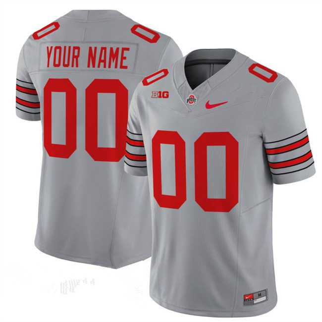 Mens Ohio State Buckeyes Active Player Custom Grey  F.U.S.E. Vapor Limited Stitched Football Jersey->customized ncaa jersey->Custom Jersey