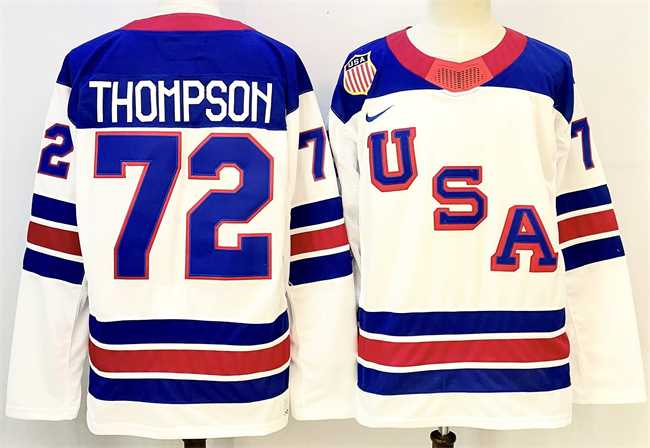 Men%27s USA #72 Tage Thompson White 2025-2026 Stitched Jersey->olympics usa jerseys->NHL Jersey