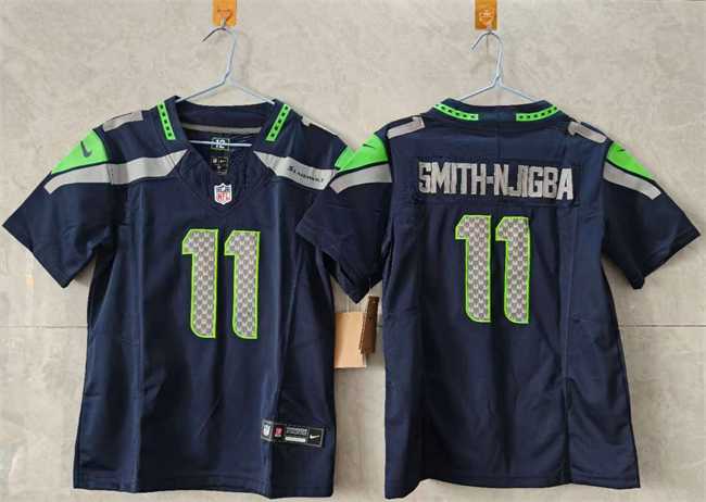 Women%27s Seattle Seahawks #11 Jaxon Smith-Njigba Navy 2025 Vapor Limited Stitched Jersey->seattle seahawks->NFL Jersey