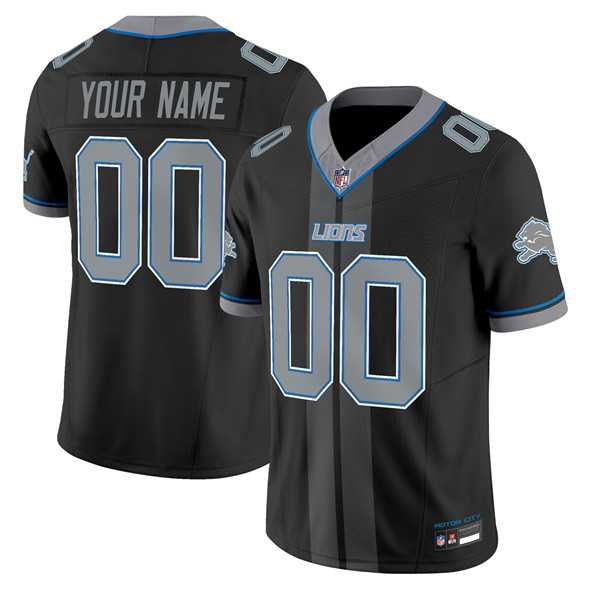 Men%27s Detroit Lions Customized Black 2025 F.U.S.E. %27Motor City Racing Edition%27 Vapor Limited Stitched Jersey->customized nfl jersey->Custom Jersey