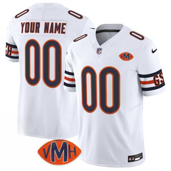 Men%27s Chicago Bears Active Player Custom White 2025 F.U.S.E. With VMH Patch Vapor Untouchable Limited Football Stitched Jersey->customized nfl jersey->Custom Jersey