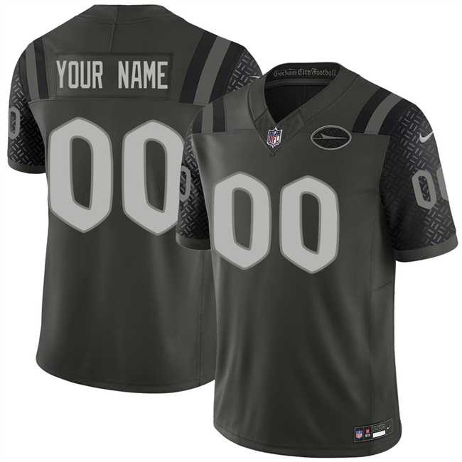Mens New York Jets Active Player Custom Black 2025 F.U.S.E. Rivalries Vapor Limited Football Stitched Jersey->customized nfl jersey->Custom Jersey