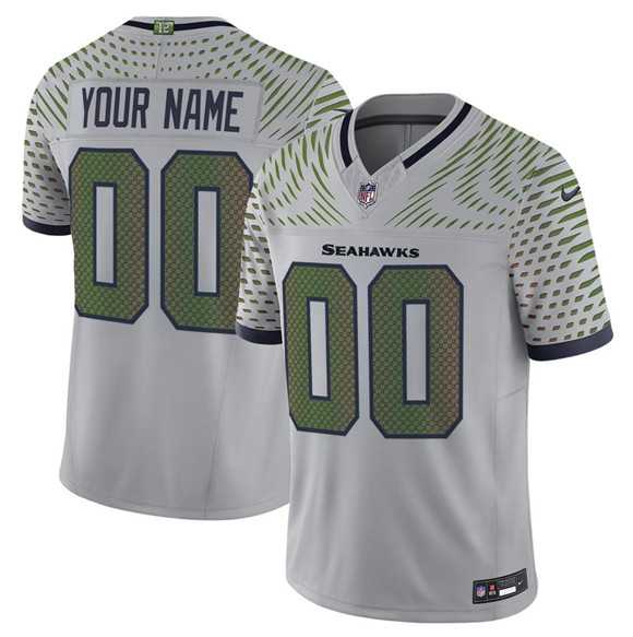 Men%27s Seattle Seahawks Active Player Custom Gray 2025 F.U.S.E. %27Rivalries%27 Vapor Untouchable Limited Stitched Jersey->customized nfl jersey->Custom Jersey