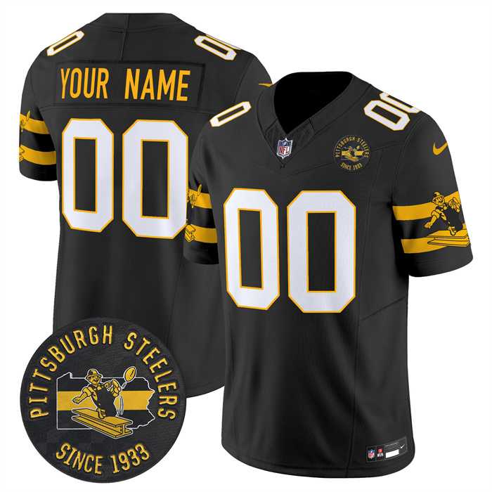 Mens Pittsburgh Steelers Throwback 1933 Patch black Vapor Limited All Stitched Jerseys->customized nfl jersey->Custom Jersey