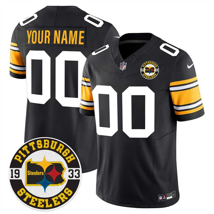 Mens Pittsburgh Steelers Throwback 1933 Patch black Vapor Limited All Stitched Jersey->customized nfl jersey->Custom Jersey