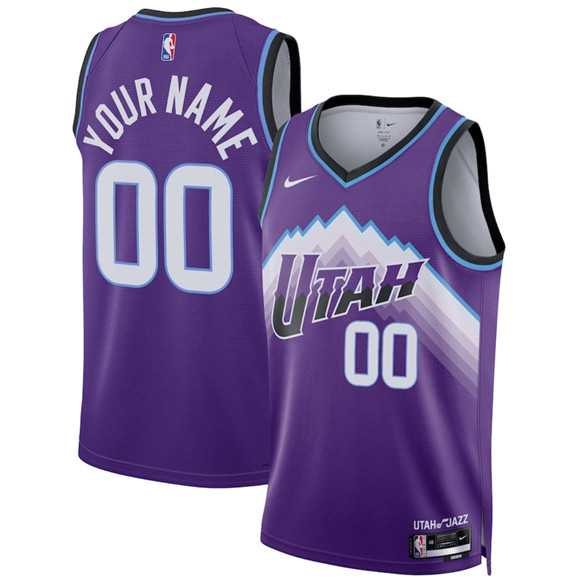 Mens Utah Jazz Active Player Custom Purple 2025 Icon Edition Stitched Basketball Jersey->customized nba jersey->Custom Jersey